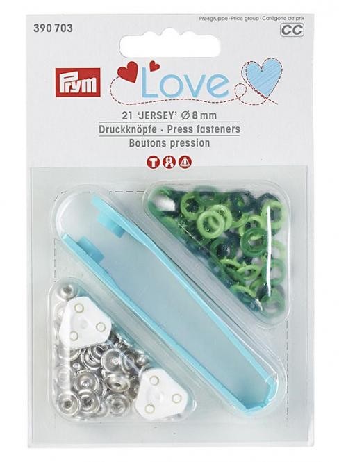 Prym Jersey Druckknöpfe 8mm hellblau/blau/weiß
