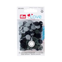 Prym Love Color Snaps schwarz-dunkelgrau-mittelgrau