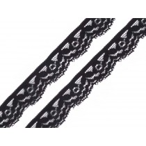 Spitzenband elastisch Blume schwarz