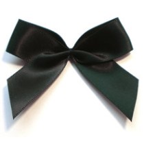 Satin Schleife schwarz 6,5cm