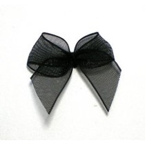 5 Organza Schleifen 2,4 cm schwarz