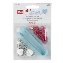 Prym Love Jersey Druckknöpfe 8 mm rot-pink-koralle