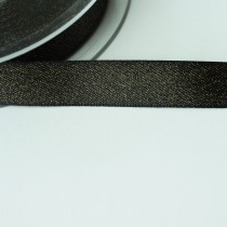 Glitzer-Satinband 15mm schwarz