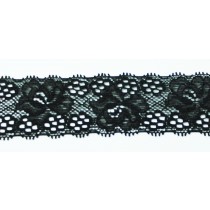 Spitzenband elastisch 35 mm schwarz
