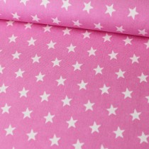 Sterne auf rosa Baumwoll Webstoff