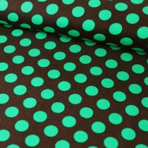 Dots braun/smaragd Baumwoll Webstoff