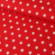 Sterne auf rot Baumwoll Webstoff
