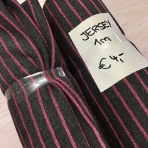 Glitzerstreifen auf anthrazit Stretchjersey 85 cm Reststück