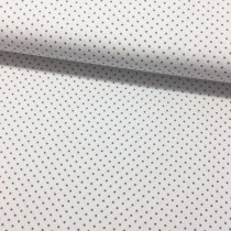 Pünktchen grau auf weiß Baumwoll Webstoff