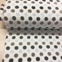 Kuschelfleece Dots blau-grau