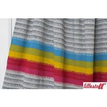 Regenbogenstreifen meliert Bio-Jersey Panel Lillestoff 