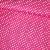 Herzen rosa auf pink Baumwoll Webstoff 