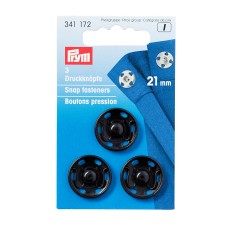 Prym Annäh-Druckknöpfe 21 mm schwarz