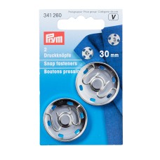 Prym Annäh-Druckknöpfe 30 mm silber