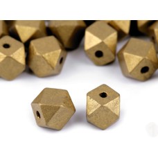 Holzperlen "Diamant" gold/bronze