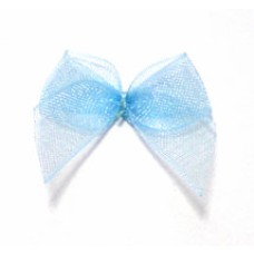 5 Organza Schleifen 2,4 cm blau 