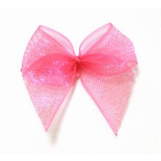 5 Organza Schleifen 2,4 cm pink