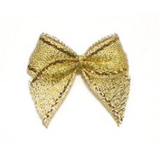 5 Glitter Schleifen 2,4 cm gold 