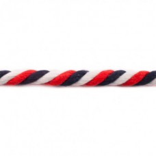 Kordel gedreht 12 mm dunkelblau-rot-weiß