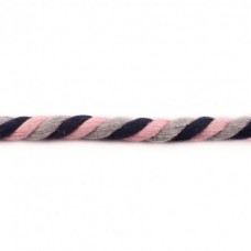 Kordel gedreht 12 mm schwarz-grau-rosa