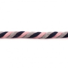 Kordel gedreht 12 mm schwarz-grau-rosa