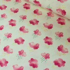 Mini Summer Wölkchen Jersey rosa 30 cm Reststück