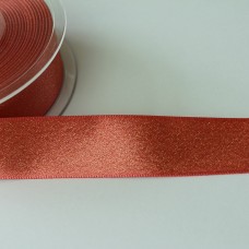 Glitzer-Satinband 25mm apricot