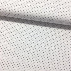 Pünktchen grau auf weiß Baumwoll Webstoff