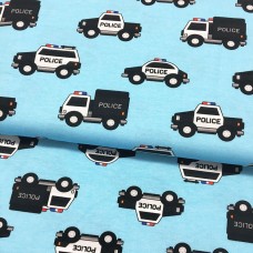 Police Cars blau Stretchjersey 