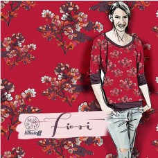 Fiori red Bio-Summersweat Lillestoff 180 cm Reststück