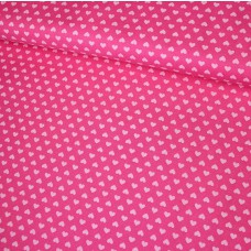 Herzen rosa auf pink Baumwoll Webstoff 